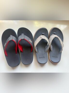 Sanuk little boy Flip Flops. 2 pack. Size 13